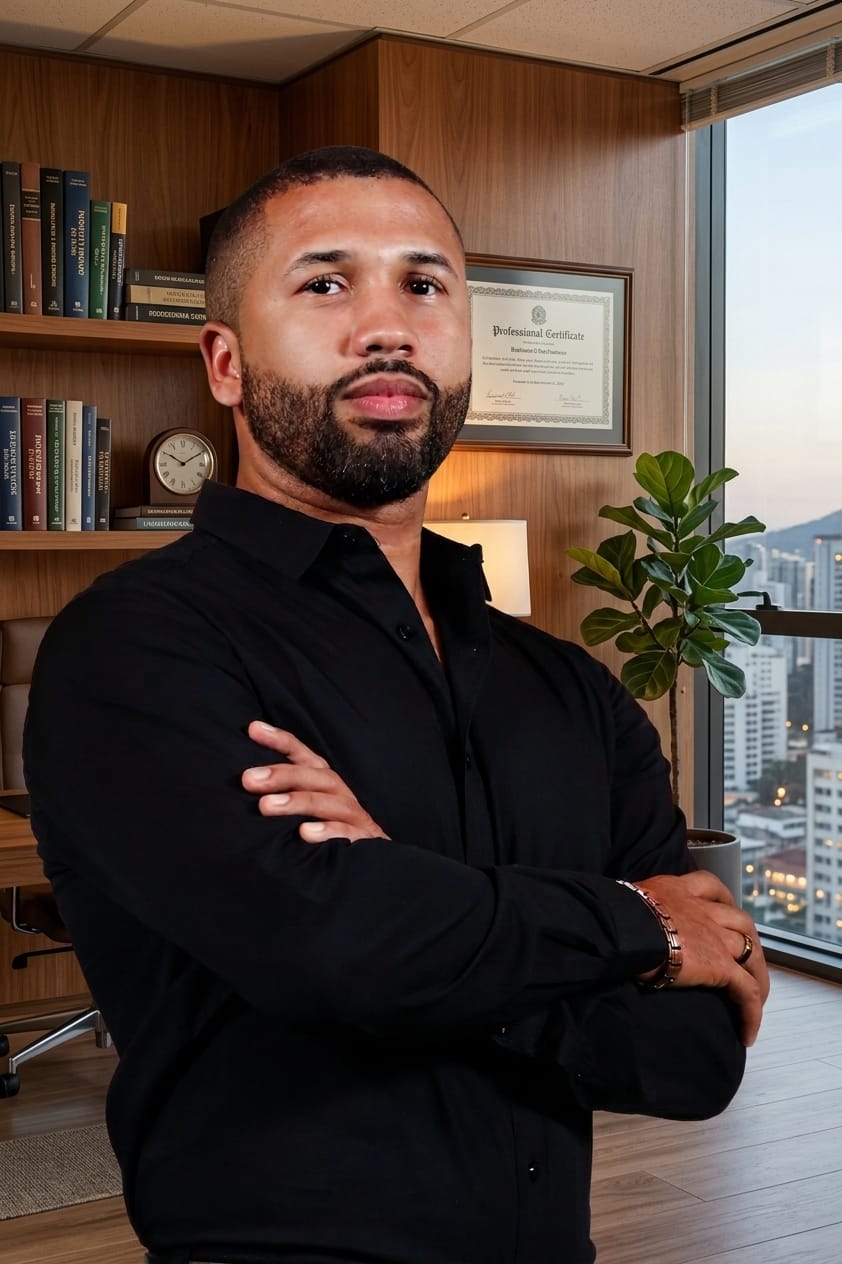 Psicólogo Sidnei Santos em ambiente profissional